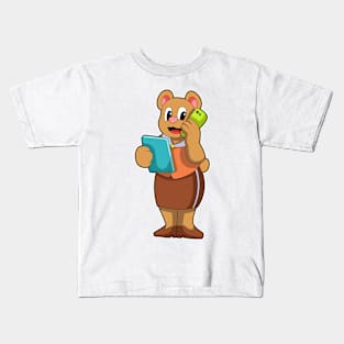 Bear as Secretary at Call with Phone Kids T-Shirt